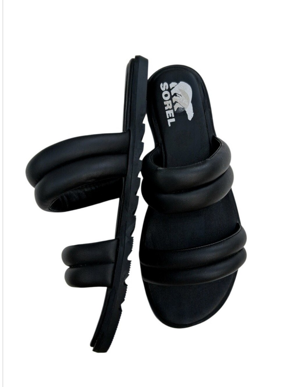 Sorel Ella II Black Puff Slide Sandals Size 8.5 - Picture 7 of 14